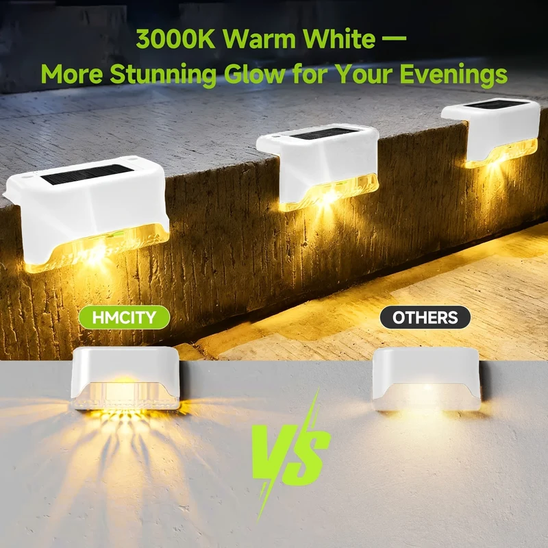 Euroselle 8-Pack Solar Fence And Path Lights Waterproof Garden LEDs
