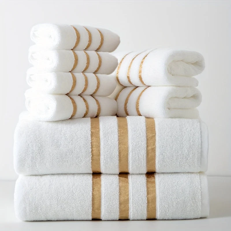 Euroselle Hotel Quality Bath Towels 400 GSM 8 Piece Set