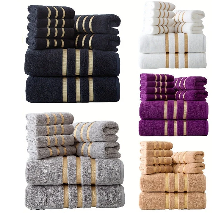 Euroselle Hotel Quality Bath Towels 400 GSM 8 Piece Set