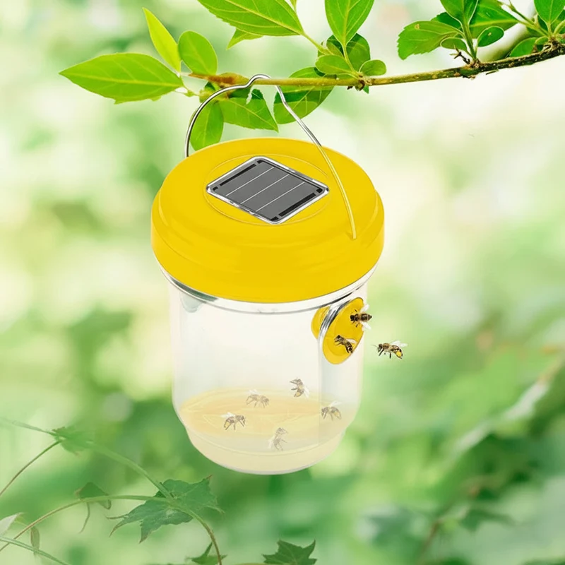 Euroselle Solar Powered Outdoor Wasp And Hornet Trap Set With Integrated Solar Light