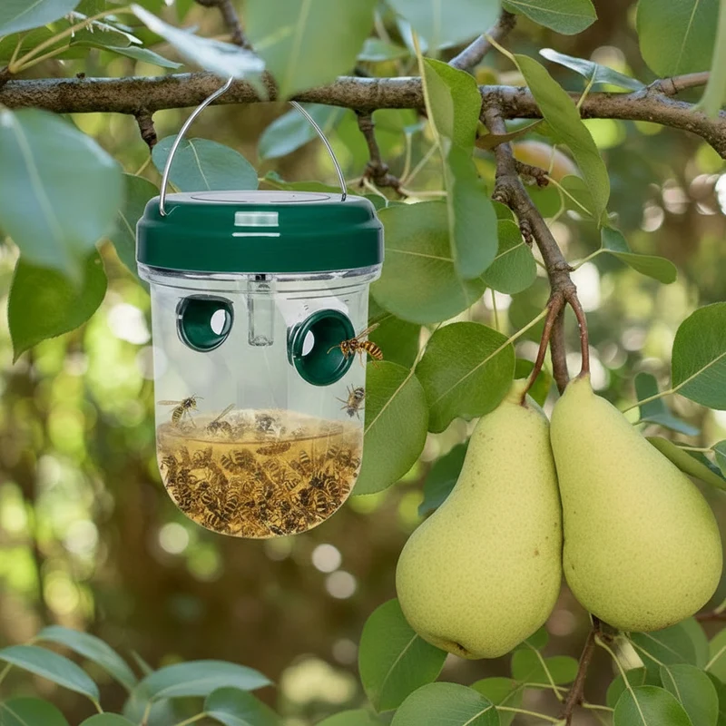 Euroselle Solar Powered Outdoor Wasp And Hornet Trap Set With Integrated Solar Light