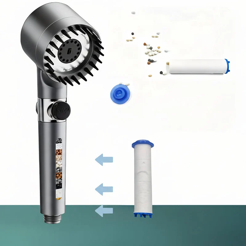 Euroselle Chlorine Reducing Handheld Showerhead With On Off Switch And Skin Care Filter