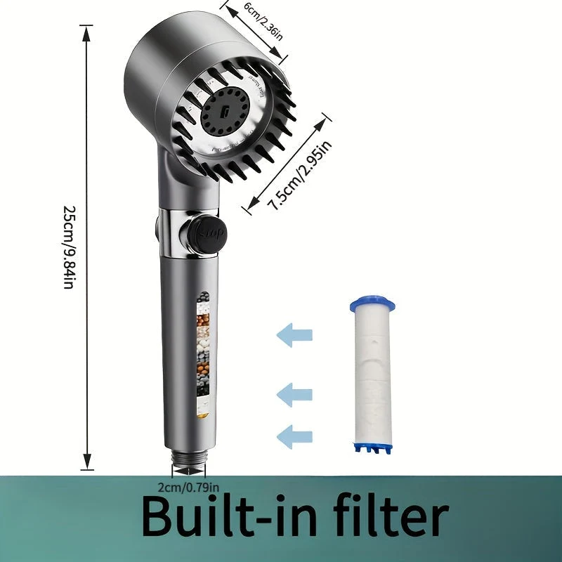 Euroselle Chlorine Reducing Handheld Showerhead With On Off Switch And Skin Care Filter