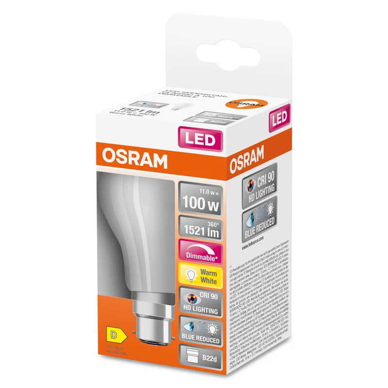 OSRAM LED Lampe LED SUPERSTAR PLUS CLASSIC A FILAMENT 11W 927 Frosted B22d, 1521 lm, 2700 K, Warmweiß