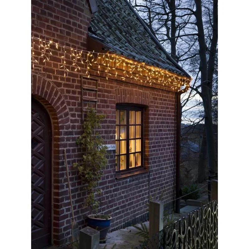 LED Eisregen Lichtervorhang 400 bernsteinfarbene Dioden 31V IP44