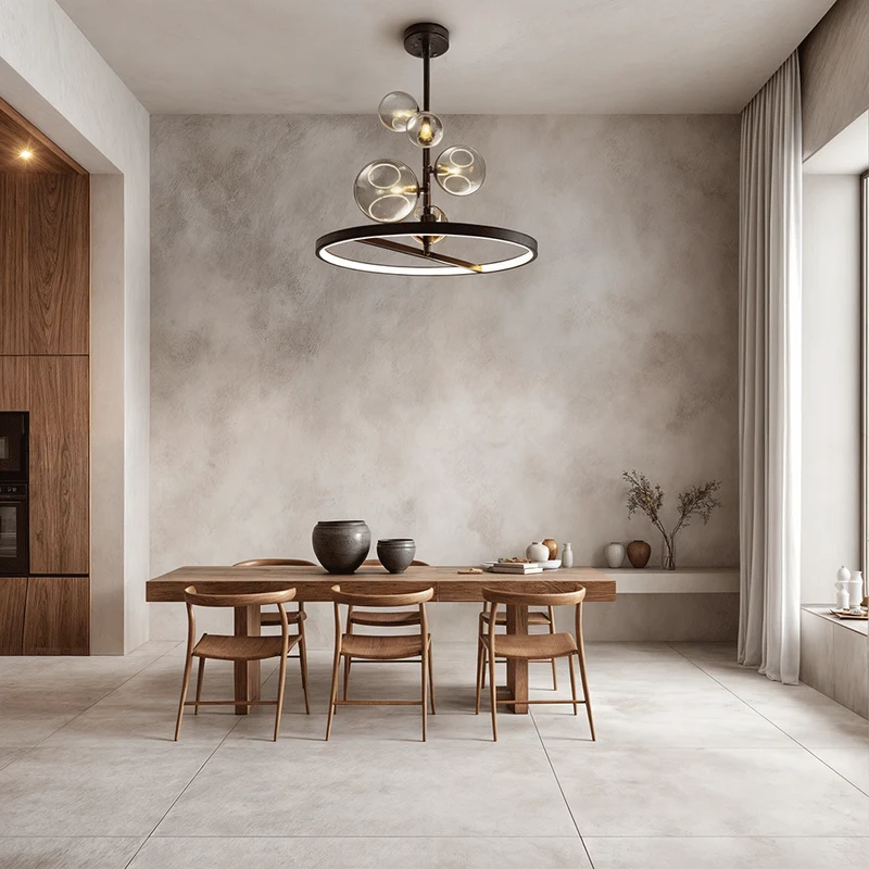 Lucian Bubble Chandelier By Euroselle Aluminum And Hand-Blown Glass Pendant Light