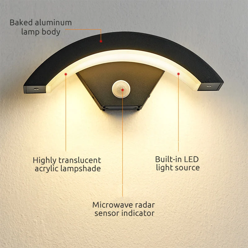 Lunara LED Outdoor Wall Light With Motion Sensor Garden Euroselle