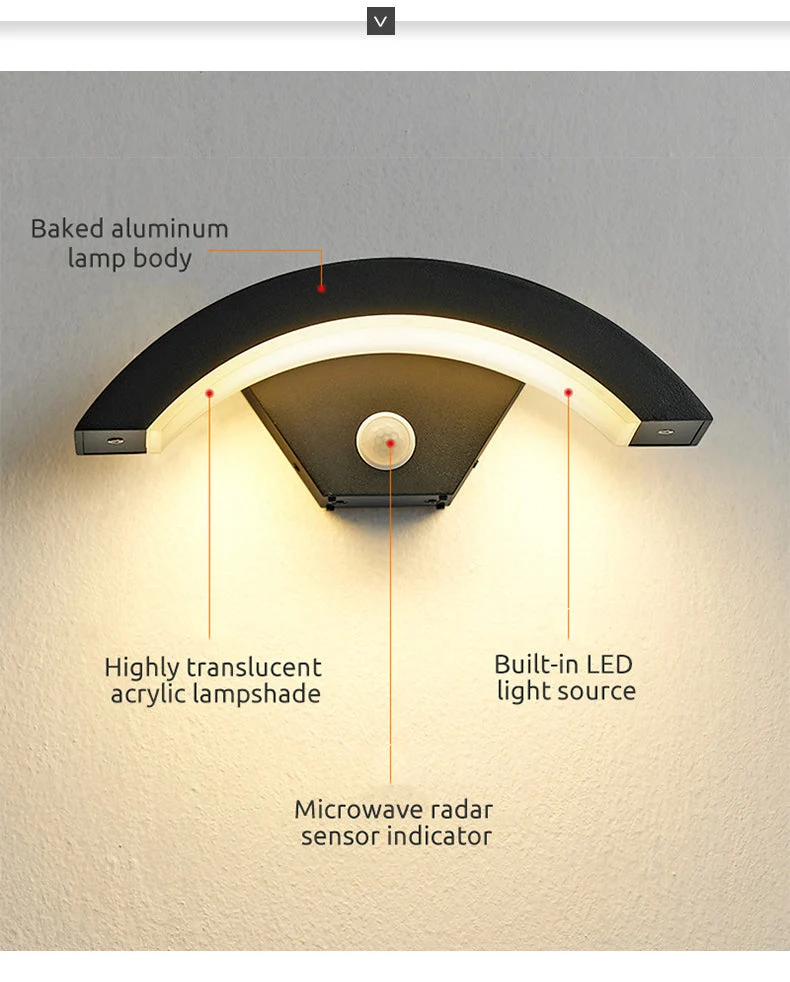 Lunara LED Outdoor Wall Light With Motion Sensor Garden Euroselle