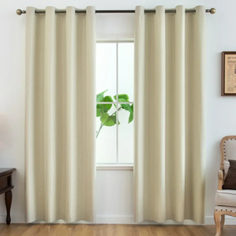 Euroselle 100% Blackout Curtains With Coated Lining For Bedroom And Living Room