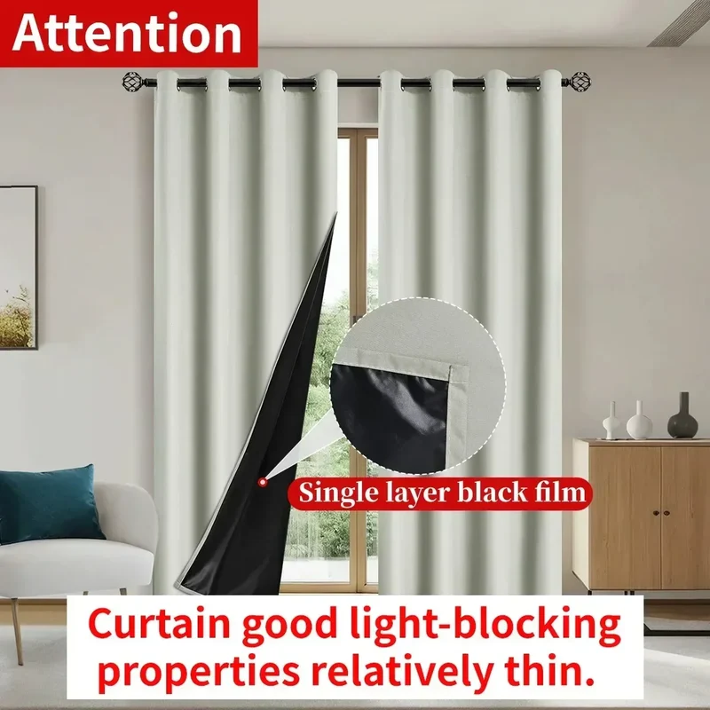 Euroselle 100% Blackout Curtains With Coated Lining For Bedroom And Living Room
