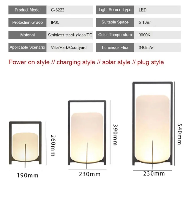 Euroselle Modern Outdoor Lighting For Terrace And Garden Exteriors