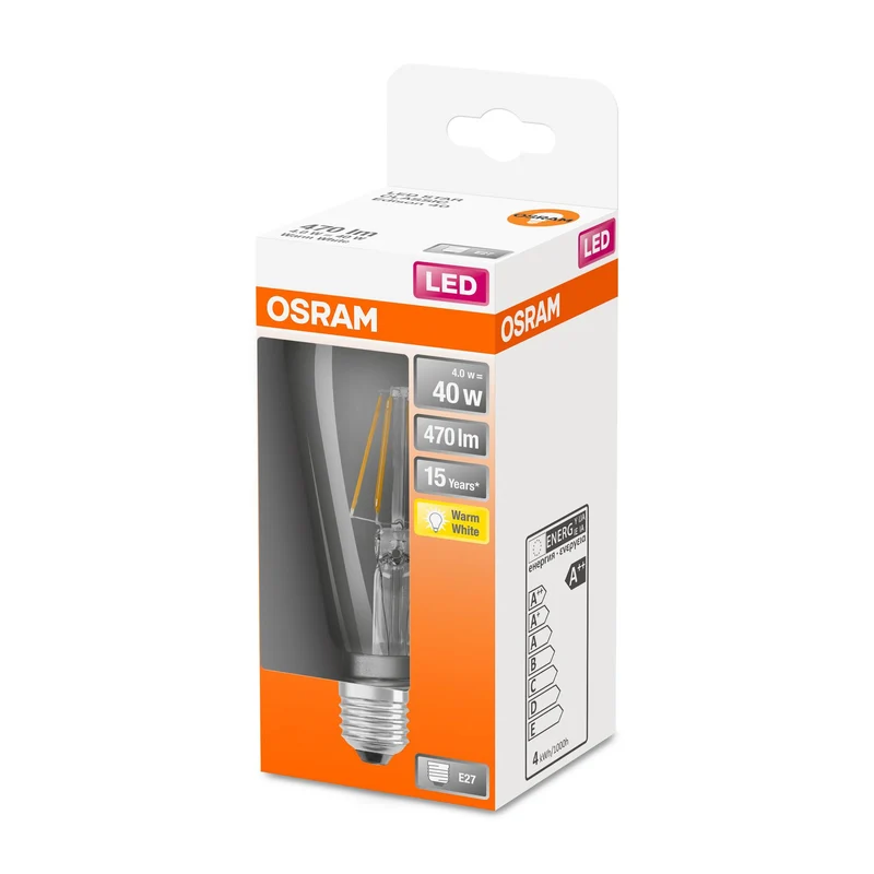OSRAM LED Lampe LED Retrofit CLASSIC ST 4W 827 Clear E27, 470 lm, 2700 K, Warmweiß