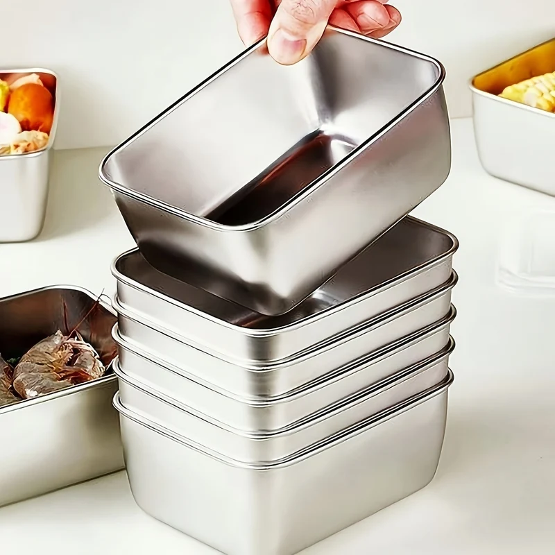 Euroselle 7-Piece Stainless Steel Food Storage Containers Set Durable And Stackable For Lunch Prep