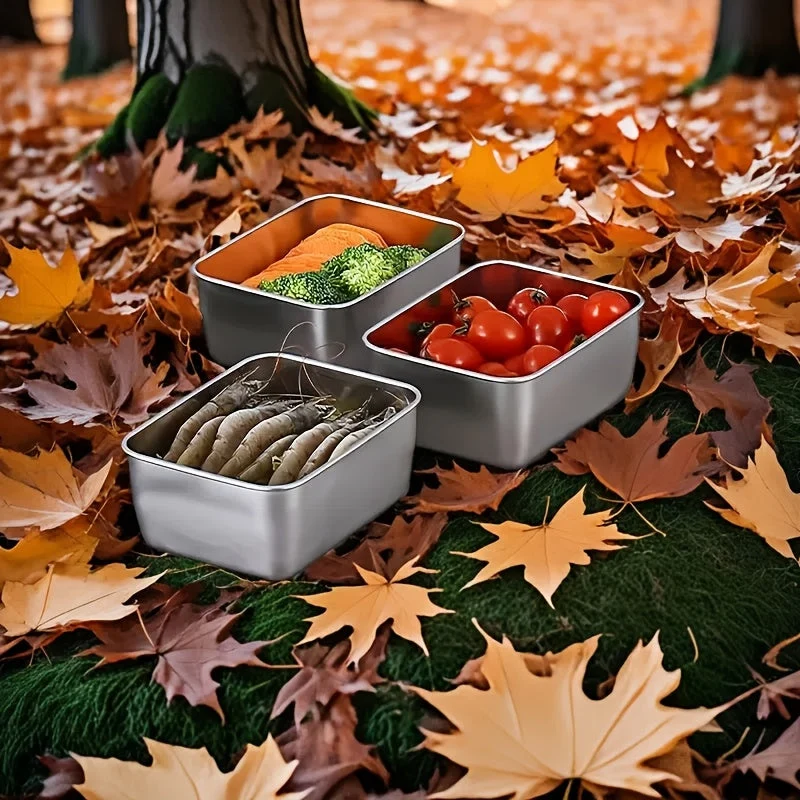 Euroselle 7-Piece Stainless Steel Food Storage Containers Set Durable And Stackable For Lunch Prep
