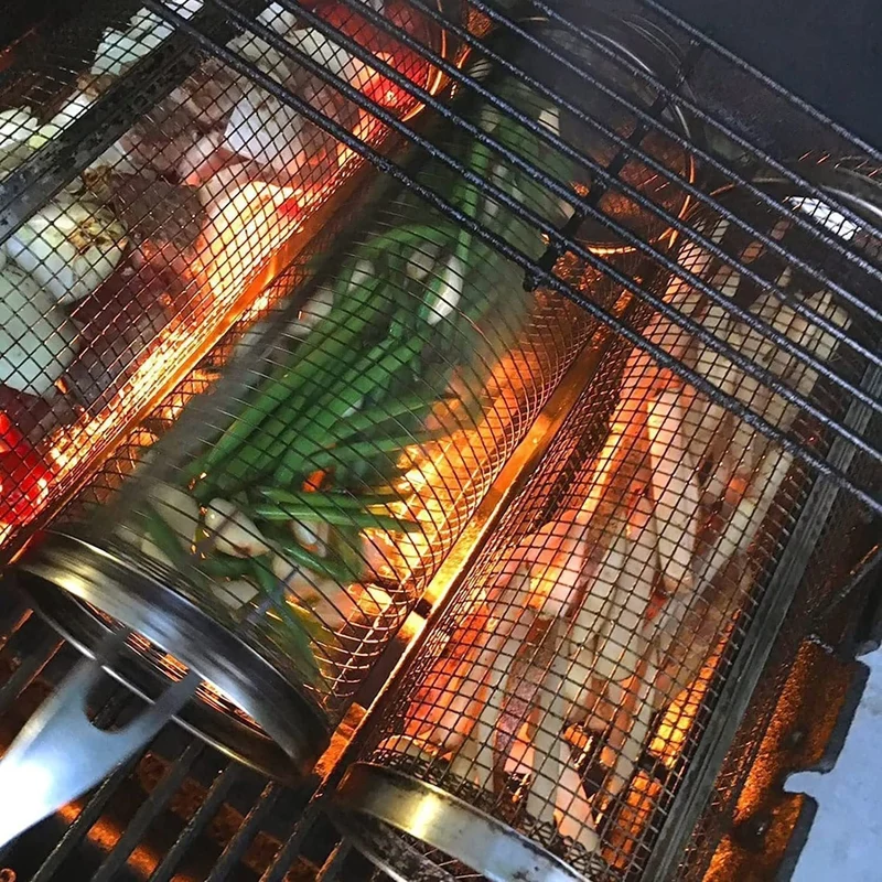 Euroselle Stainless Steel Vegetable Grill Basket For Even Cooking