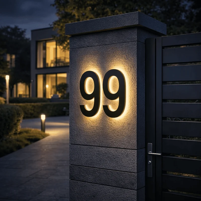 Euroselle Numeralux LED Customizable House Numbers For Modern Homes