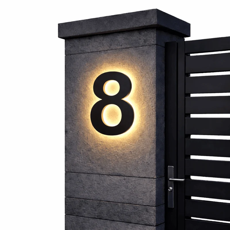 Euroselle Numeralux LED Customizable House Numbers For Modern Homes