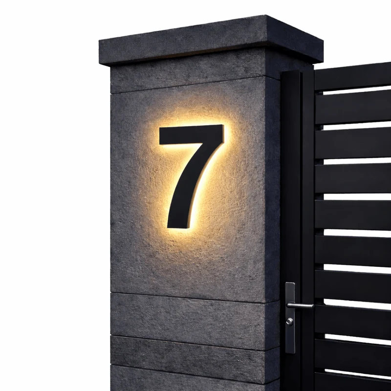 Euroselle Numeralux LED Customizable House Numbers For Modern Homes
