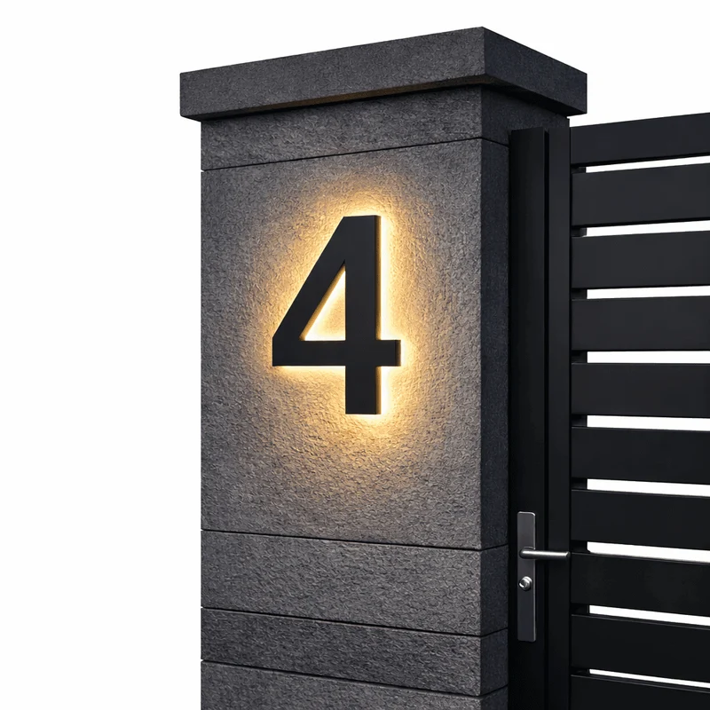 Euroselle Numeralux LED Customizable House Numbers For Modern Homes