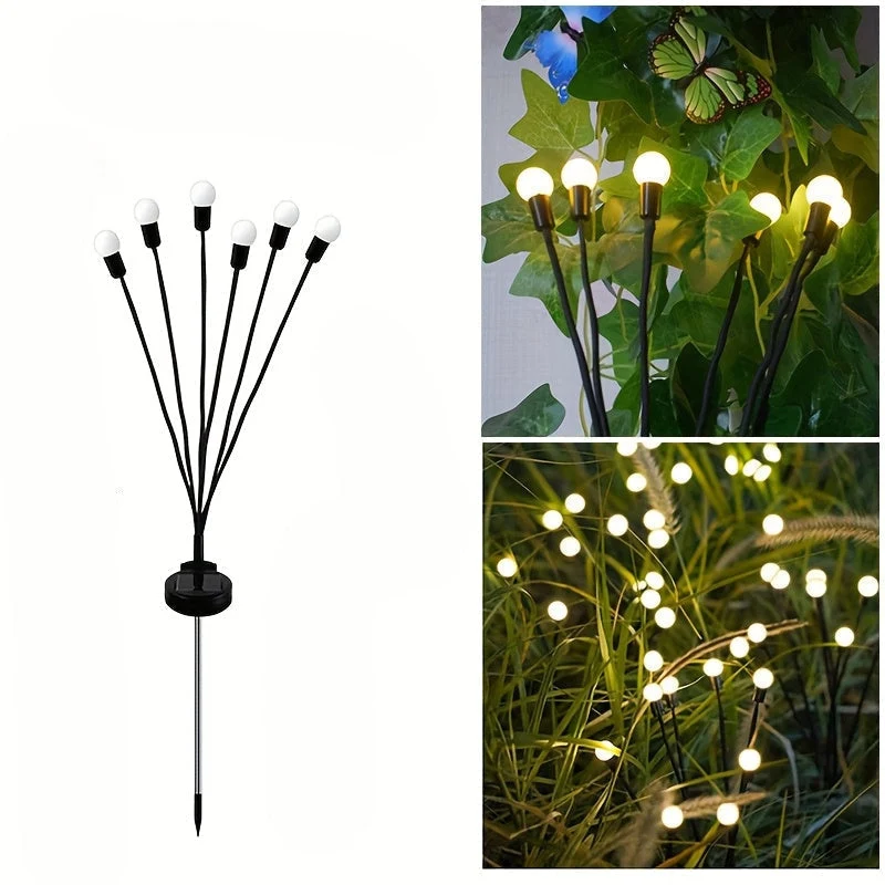 Euroselle 6/8/10 LED Solar Firefly Ground Lights for Garden and Festival Decor
