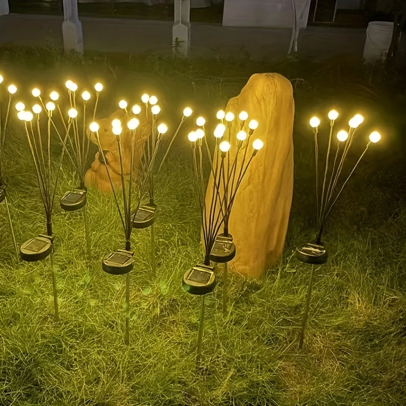 Euroselle 6/8/10 LED Solar Firefly Ground Lights for Garden and Festival Decor