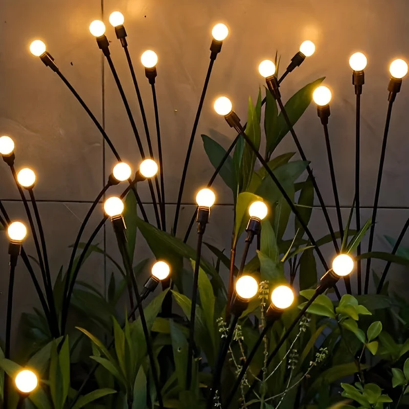 Euroselle 6/8/10 LED Solar Firefly Ground Lights for Garden and Festival Decor