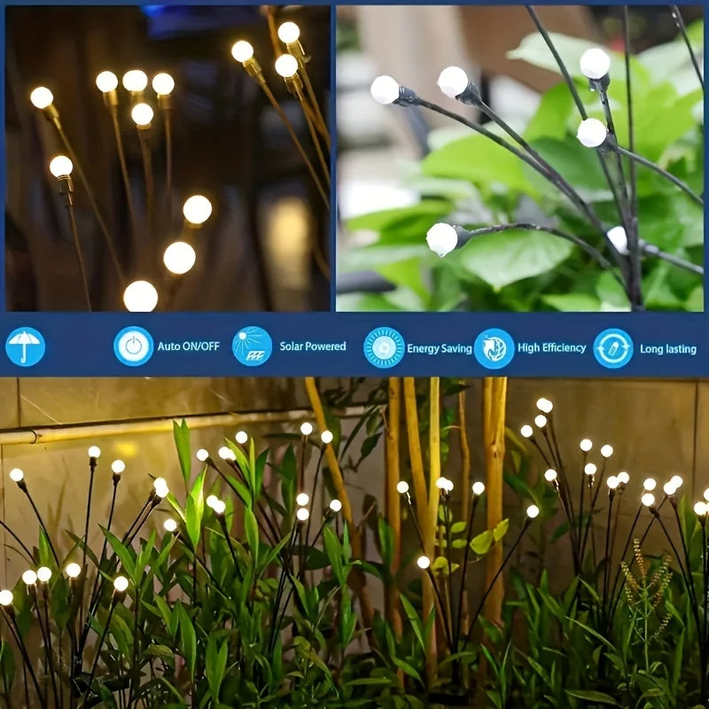 Euroselle 6/8/10 LED Solar Firefly Ground Lights for Garden and Festival Decor