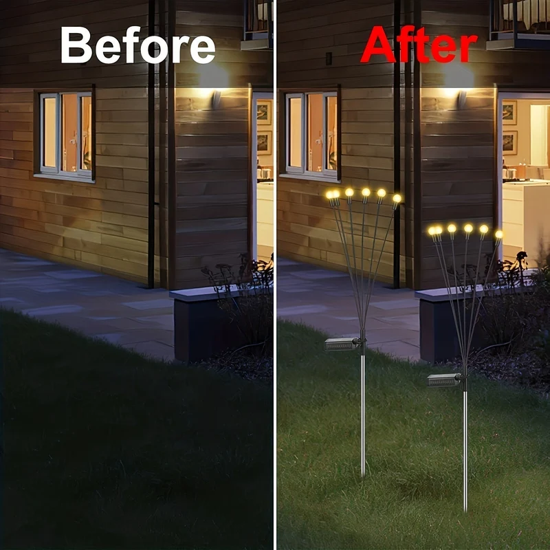 Euroselle 6/8/10 LED Solar Firefly Ground Lights for Garden and Festival Decor