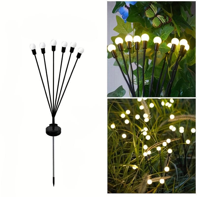 Euroselle 6/8/10 LED Solar Firefly Ground Lights for Garden and Festival Decor