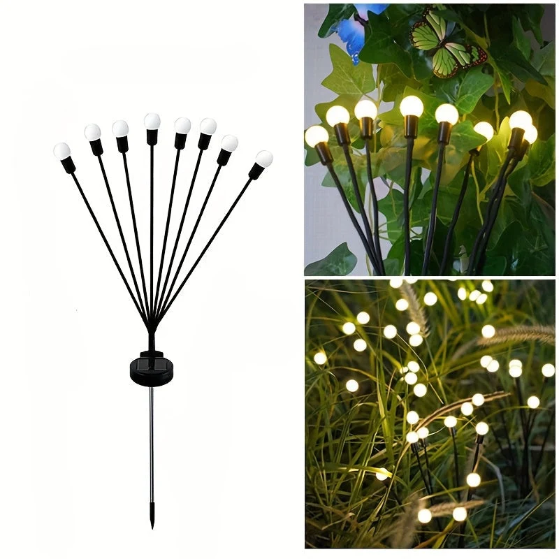 Euroselle 6/8/10 LED Solar Firefly Ground Lights for Garden and Festival Decor