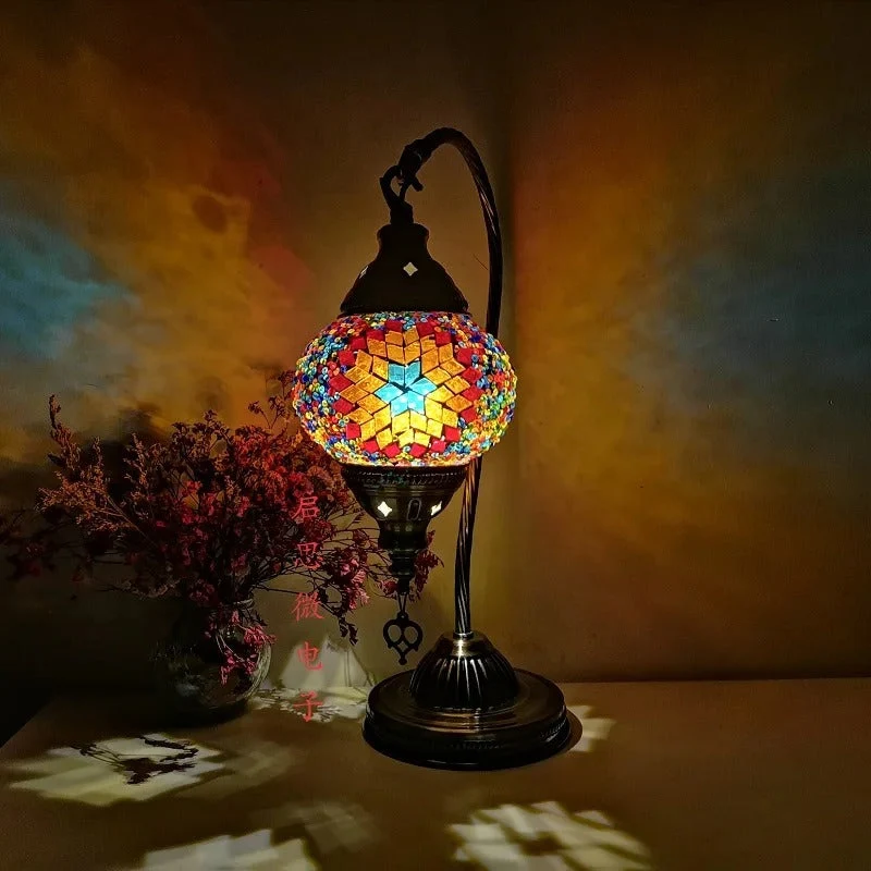 Euroselle Turkish Mosaic Table Lamp Handcrafted Elegance For Your Home