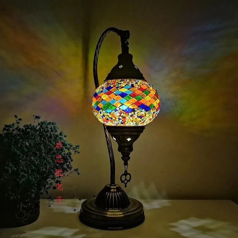 Euroselle Turkish Mosaic Table Lamp Handcrafted Elegance For Your Home