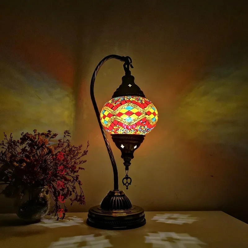 Euroselle Turkish Mosaic Table Lamp Handcrafted Elegance For Your Home