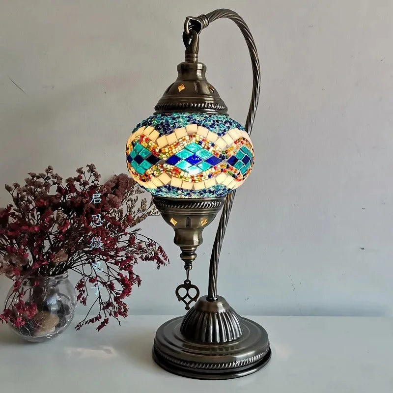 Euroselle Turkish Mosaic Table Lamp Handcrafted Elegance For Your Home