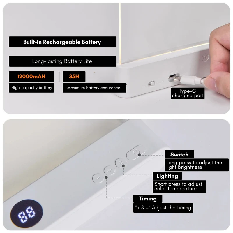 GlowEase LED Reading Light With Flexible Arm For Bed Euroselle