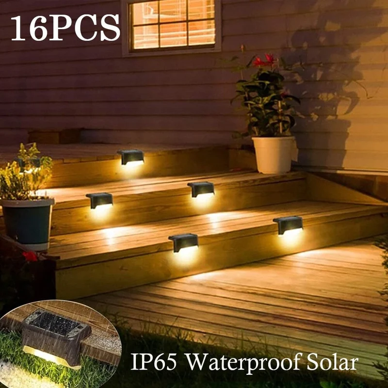 Euroselle LED Solar Staircase Lights for Outdoor Steps