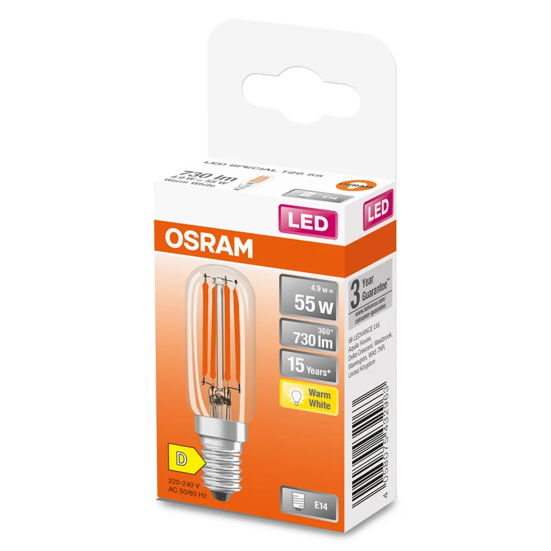 OSRAM LED Lampe LED SPECIAL T26 4.9W 827 Clear E14, 730 lm, 2700 K, Warmweiß