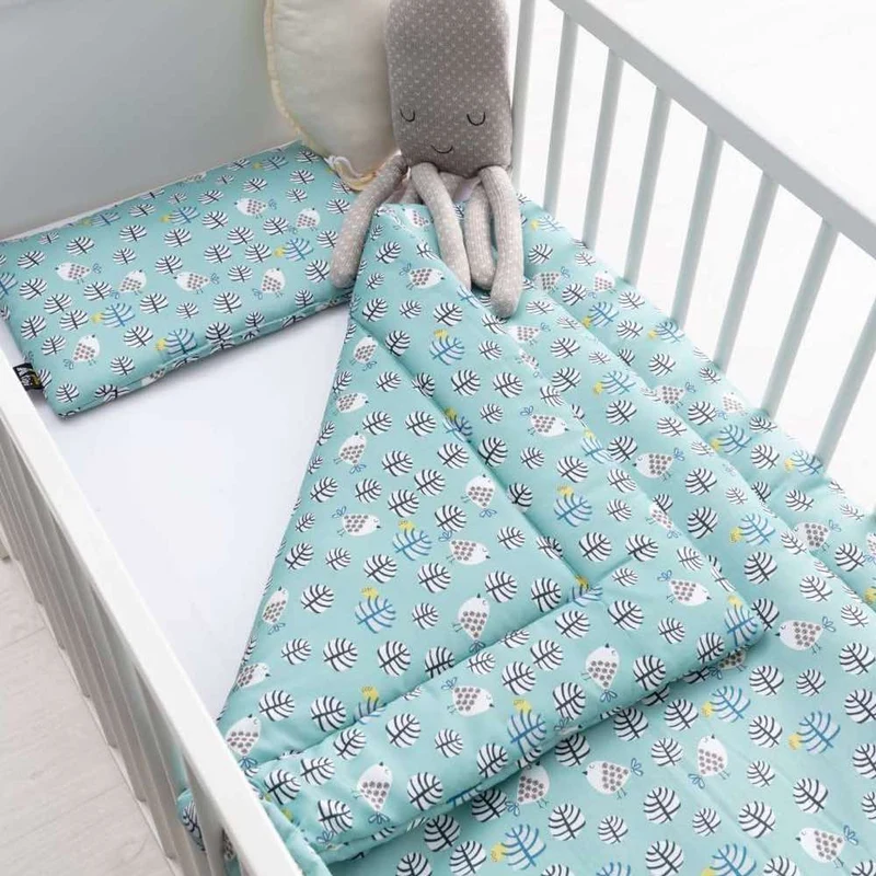 Kinderbettwäsche-Set Birdy aus Baumwolle mit Füllung