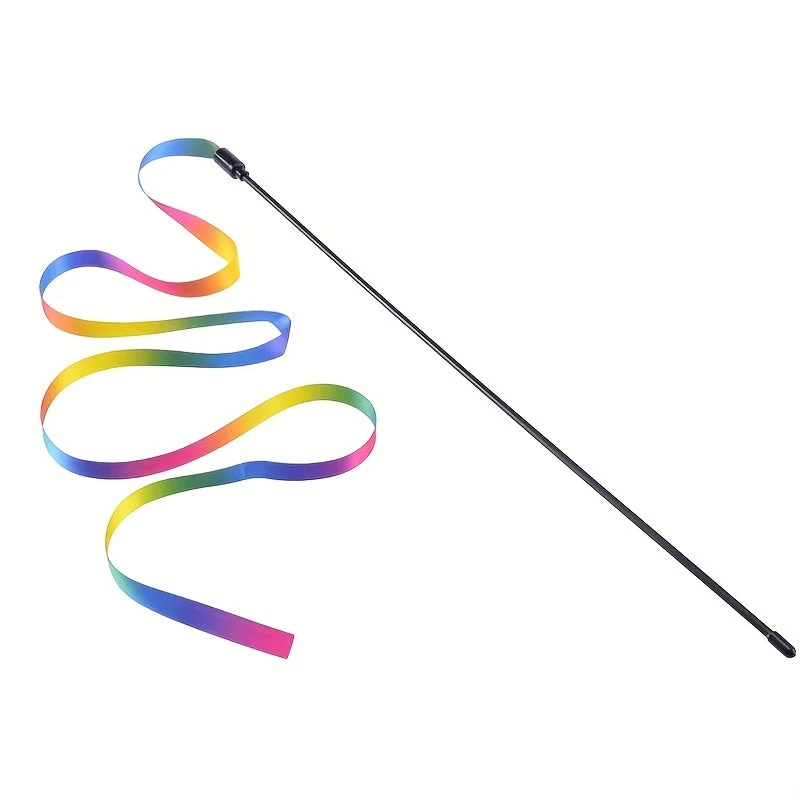 Euroselle Ribbon Teaser Wand For Engaging Cat Playtime