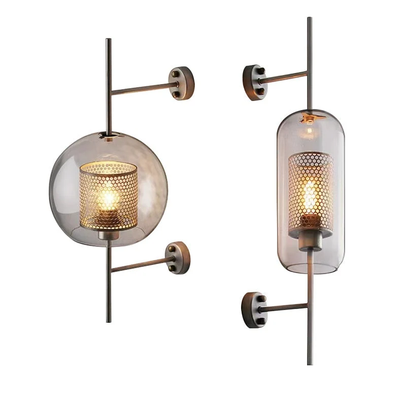 Adriel Modern Honeycomb Brass and Glass Wall Sconce By Euroselle