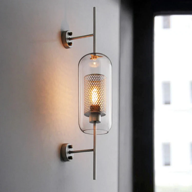 Adriel Modern Honeycomb Brass and Glass Wall Sconce By Euroselle