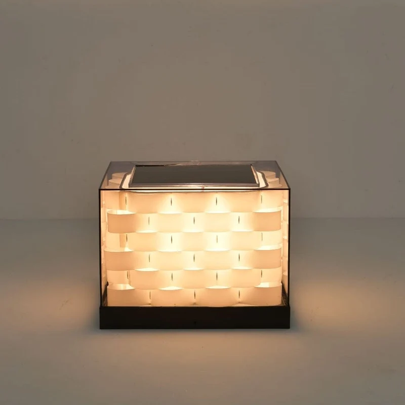 Euroselle Cubed Weave Outdoor Solar Light For Garden And Patio