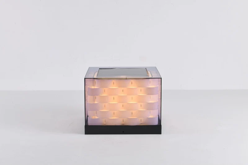 Euroselle Cubed Weave Outdoor Solar Light For Garden And Patio