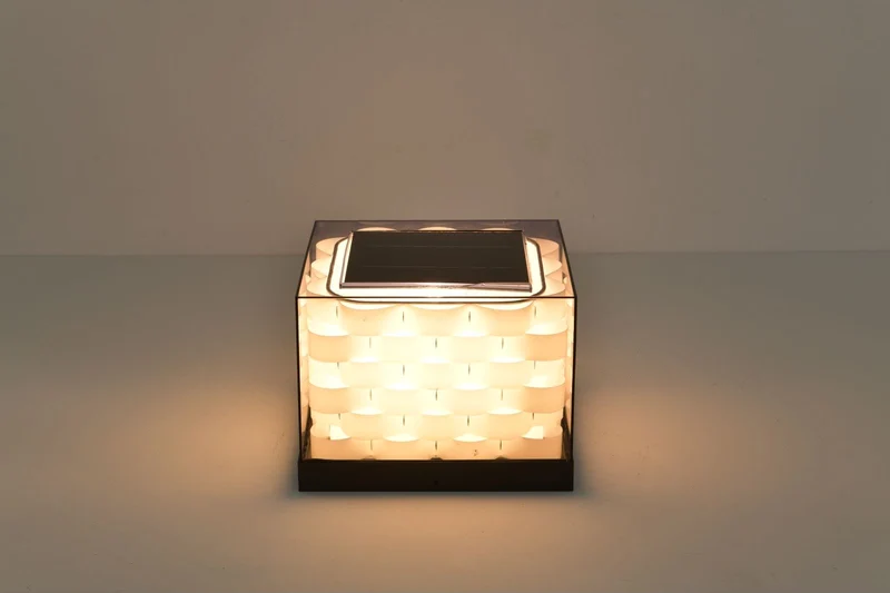 Euroselle Cubed Weave Outdoor Solar Light For Garden And Patio