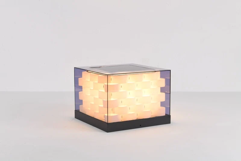Euroselle Cubed Weave Outdoor Solar Light For Garden And Patio