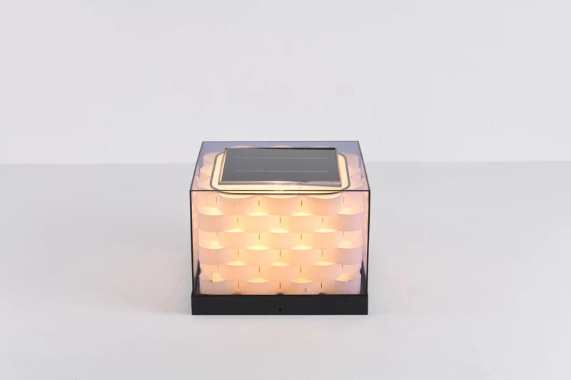 Euroselle Cubed Weave Outdoor Solar Light For Garden And Patio