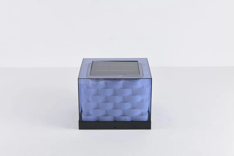 Euroselle Cubed Weave Outdoor Solar Light For Garden And Patio
