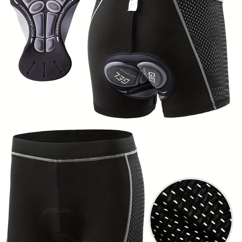 Euroselle Elastic Waistband Bike Shorts for Men, All-Season Mountain and Road Riding