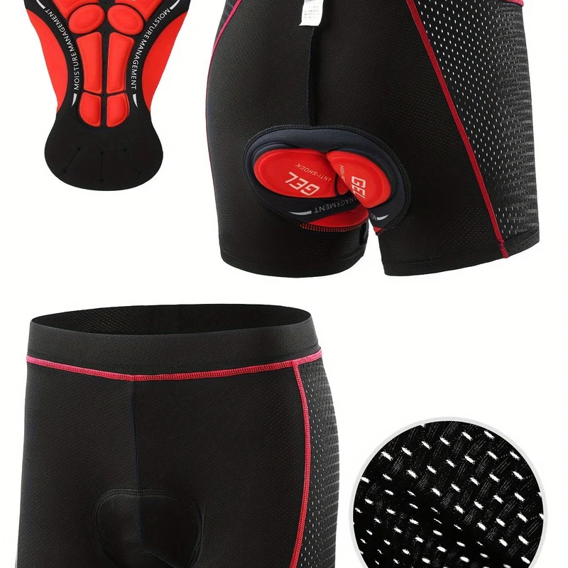 Euroselle Elastic Waistband Bike Shorts for Men, All-Season Mountain and Road Riding