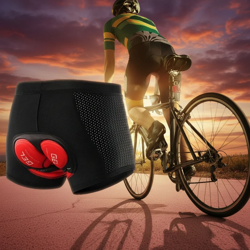 Euroselle Elastic Waistband Bike Shorts for Men, All-Season Mountain and Road Riding